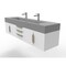 Castello Usa Nile 72" Wall Mounted  White Vanity With Gray Top And Gold Handles CB-MC-72W-GLD-2053-GR - alternate 8